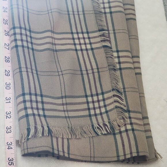 Vintage 90s,Y2k, Dark Academia Preppy Plaid Wool Blend Skirt With Fringe Details - Picture 11 of 15